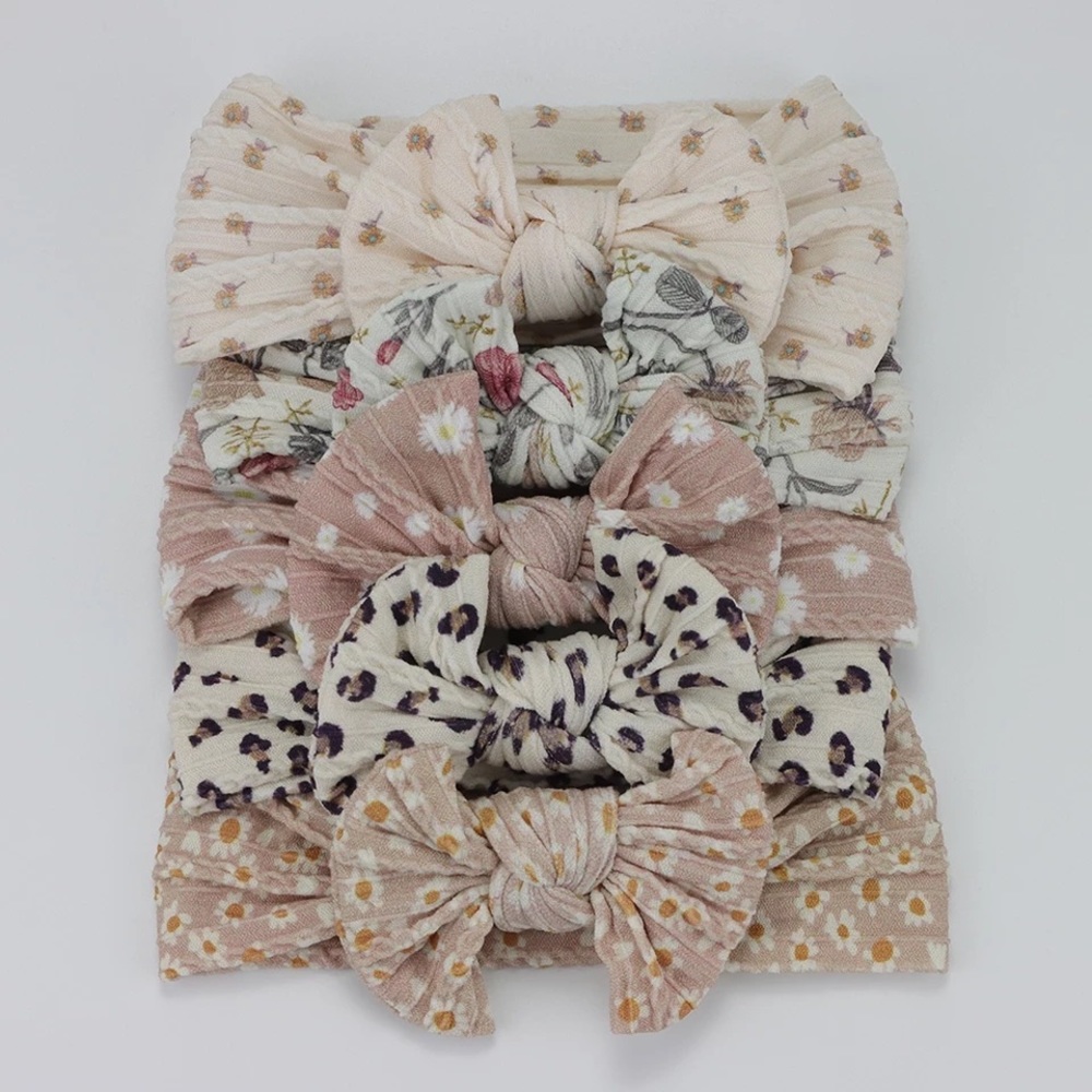 Baby / infant / toddler soft non marking Cable knit Bow Headband